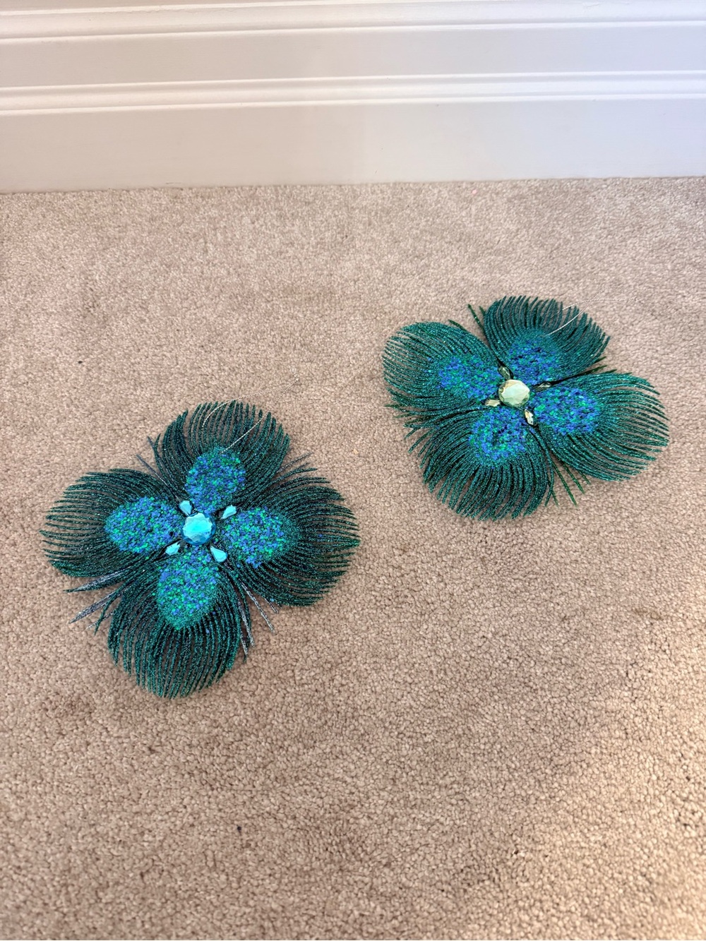 Green and blue Christmas ornaments